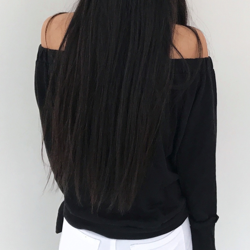 Madelyn -Black Off The Shoulder Long Sleeve - Picture 3 of 6
